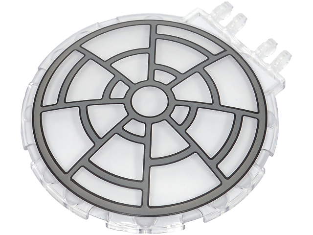 Windscreen 8 x 8 Bubble Canopy with Dual 2 Fingers with SW 8 Spoke Dark Bluish Gray Frame Death Star Window Pattern