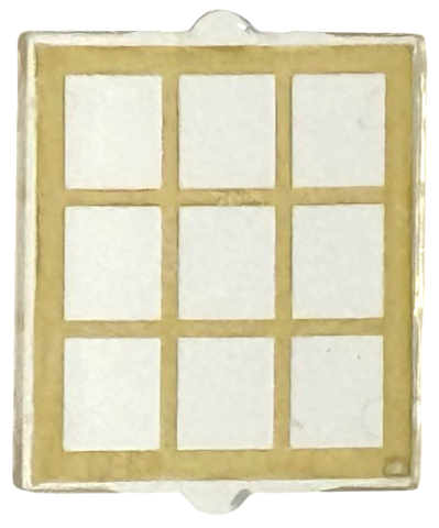 Glass for Window 1 x 2 x 2 Flat Front with Gold Lattice Pattern