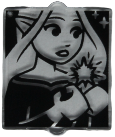 Glass for Window 1 x 2 x 2 Flat Front with Elves Minifigure, Star and Sparkles on Black Background Pattern