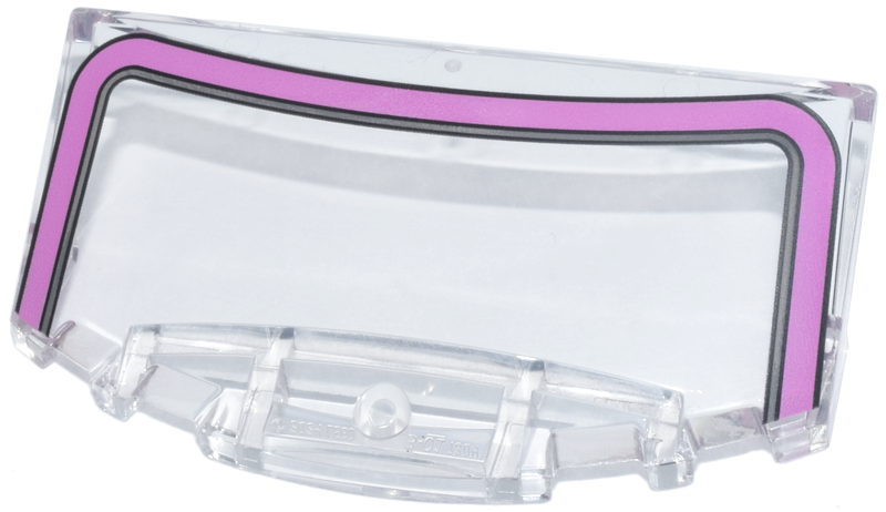 Windscreen 3 x 6 x 1 1/3 Curved with Dark Pink and Light Bluish Gray Windshield Frame Pattern