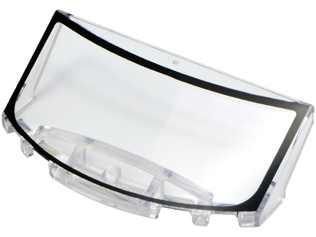 Windscreen 3 x 6 x 1 1/3 Curved with Black Windshield Frame Pattern