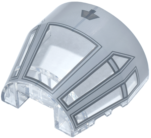 Windscreen 5 x 6 x 2 2/3 Canopy with Light Bluish Gray and Dark Bluish Gray Millennium Falcon Cockpit Pattern