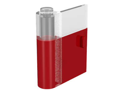 Door 1 x 3 x 3 Left with Vertical Handle with Red Bottom Pattern
