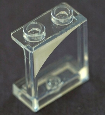 Panel 1 x 2 x 2 with Side Supports - Hollow Studs with White Curved Corner Pattern Model Right Side