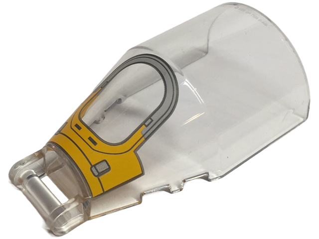 Windscreen 6 x 4 x 2 Round with Bar Handle with Light Bluish Gray and Bright Light Orange SW Shin Hati's Starfighter Cockpit Pattern