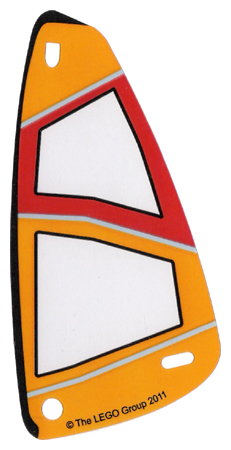 Plastic Triangle 6 x 12 Sail with Orange and Red Pattern