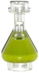 Minifigure, Utensil Bottle, Erlenmeyer Flask with Molded Lime Fluid Pattern