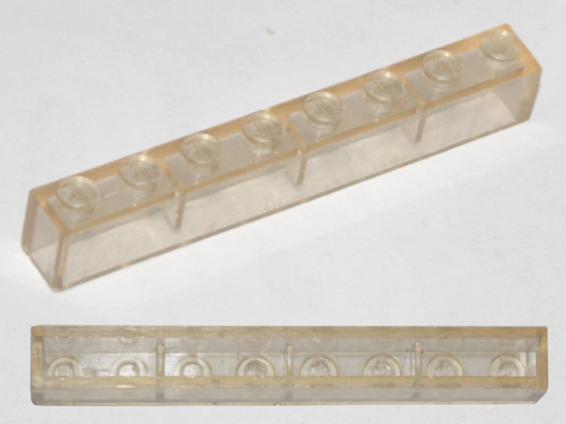 Brick 1 x 8 without Bottom Tubes, with Cross Supports