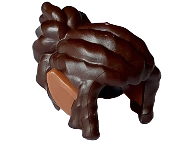 Minifigure, Hair Long Side Bangs, Bun with Molded Medium Brown Elf Ears Pattern