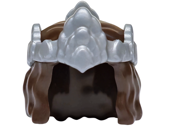 Minifigure, Hair Mid-Length, Wavy with Molded Flat Silver Crown Pattern