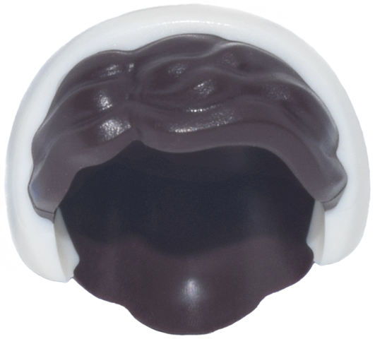 Hair with white servant's cap and bun