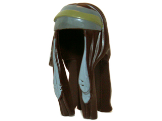 Minifigure, Hair Long with Feathers and Light Bluish Gray / Olive Green Bandana Pattern