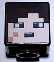 Minifigure, Head, Modified Cube with Pixelated Light Nougat Face and Nougat Cheek Scar Pattern (Minecraft End Warrior)