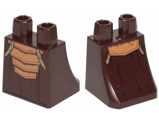 Lower Body, Skirt with SW Robe and Medium Nougat Plates and Dark Tan Pipes Pattern