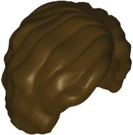 Minifigure, Hair Short and Bushy, Parted on Left
