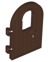 Door 1 x 4 x 6 Round Top with Window and Keyhole, Reinforced Edge