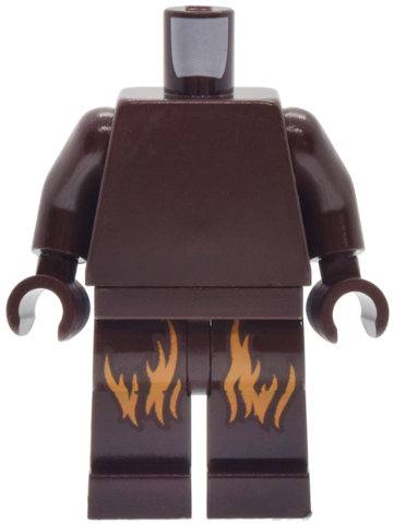 Body SMART Minifigure, Torso with Dark Brown Hips and Legs with SW Chewbacca Pattern / Dark Brown Arms / Dark Brown Hands