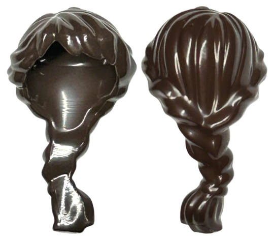 Lego 1 Hair Wig For Female Girl Minifigure Long Ponytail French Braid Dark Grey