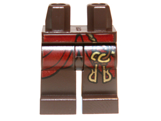 Hips and Legs with Dark Red Robe and Two Gold Keys Pattern