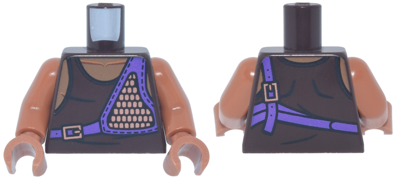 Dark brown tank top torso with muscles