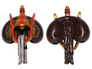 Minifigure, Hair Bun with Braid and Gold Hood with Royal Insignia Pattern (SW Queen Amidala)