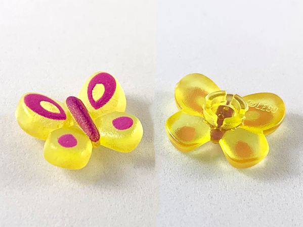 Clikits, Icon Butterfly 2 x 2 with Pin with Purple Body and Light Purple Wing Markings Pattern