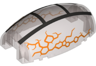 Windscreen 10 x 6 x 3 Bubble Canopy Double Tapered with Square Front Cutout with Ninjago Silver Frame with Orange Cracks Pattern