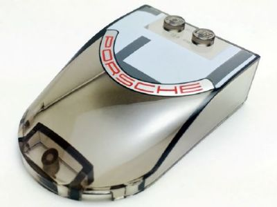 Windscreen 6 x 4 x 1 1/3 Canopy Straight Sides with Red 'PORSCHE' and White and Gray Roof Pattern