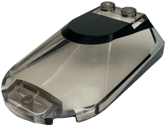 Windscreen 6 x 4 x 1 1/3 Canopy Sloped Sides with Black Roof and Black and Silver Window Frame Outline Pattern