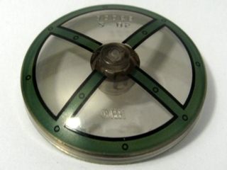 Dish 4 x 4 Inverted (Radar) with Solid Stud with Dark Green Cockpit Window Pattern