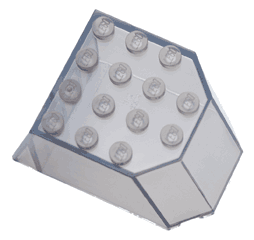 Windscreen 6 x 4 x 3 Flat Top with Studs and 1 x 4 Holes on Bottom