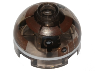 Brick, Round 2 x 2 Dome Top with Dark Brown with Silver Band Around Dome Pattern (R3-M2)