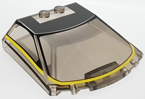 Windscreen 6 x 6 x 1 1/3 Straight Sides with Black Roof with Yellow Stripe Pattern