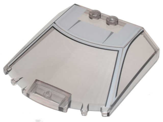 Windscreen 6 x 6 x 1 1/3 Straight Sides with Black Window Frame Outline and Light Bluish Gray Roof Pattern