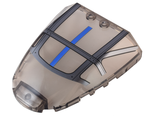 Windscreen 6 x 7 x 1 1/3 with Silver Framework and Blue Stripe Pattern