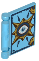Minifigure, Utensil Book Cover with Gold Circle with Spikes, White Eye, Dark Blue Highlights Pattern (Nexo Knights Book of Fear)
