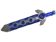Minifigure, Weapon Sword, Long with Molded Flexible Rubber Flat Silver Tip and Angular Crossguard Pattern
