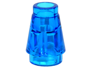 Lego 4x Cone 1x1 with Top Groove Blue/Blue 4589b New 