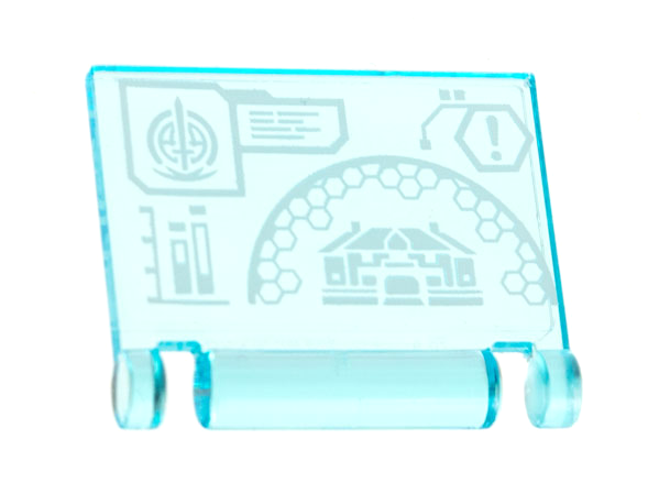 Minifigure, Utensil Book Cover with Computer Screen, White S.W.O.R.D. Logo, Hex Diagram Pattern