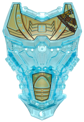 Large Figure Torso with Bionicle Gold Scaled Armor, Medium Azure Runes and Reddish Brown Straps Pattern (Ekimu)