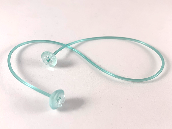 Clikits Cord, Jelly String 240mm with 2 Trans-Aqua Caps Top Attachment