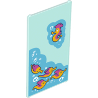 Glass for Window 1 x 4 x 6 with 5 Seahorses, Water and Air Bubbles Pattern