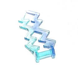 Wave Angular Double with Bar Handle (Electric Zigzag / Lightning Bolt) with Marbled Trans-Purple Pattern