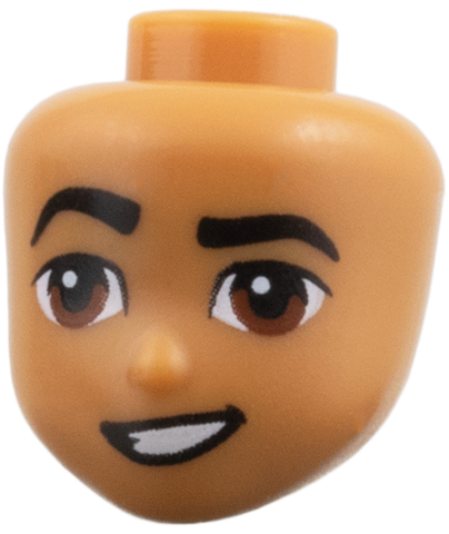 Mini Doll, Head Friends with Raised Right Eyebrow, Reddish Brown Eyes, Crooked Smile Pattern (Aladdin)