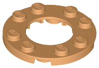 Lego Plate, Round 4 x 4 with 2 x 2 Hole