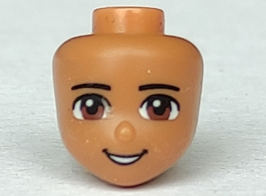 Mini Doll, Head Friends with Brown Eyes, Black Lips and Open Mouth Pattern