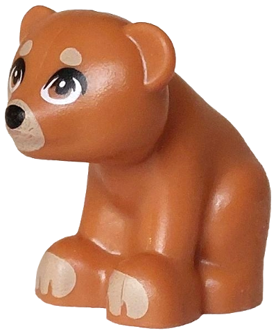 Bear, Friends Style, Baby Cub, Sitting with Black Nose, Tan Eyebrows, Paws and Muzzle Pattern