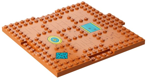 Brick, Modified 16 x 16 x 2/3 with 1 x 4 Indentations and 1 x 4 Plate with Wood Grain, Paw Prints, Rugs and Dog Bed Pattern