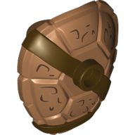 Minifigure Turtle Shell with Stud with Molded Dark Brown Horizontal and Diagonal Belts and Printed Dark Brown Markings Pattern