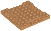 Brick, Modified 8 x 8 x 2/3 with 1 x 4 Indentations